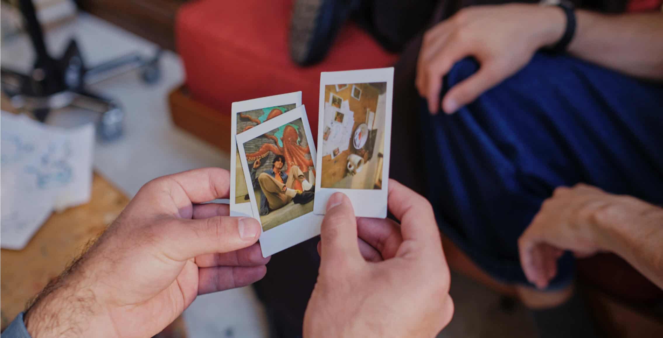 person sharing instax photos