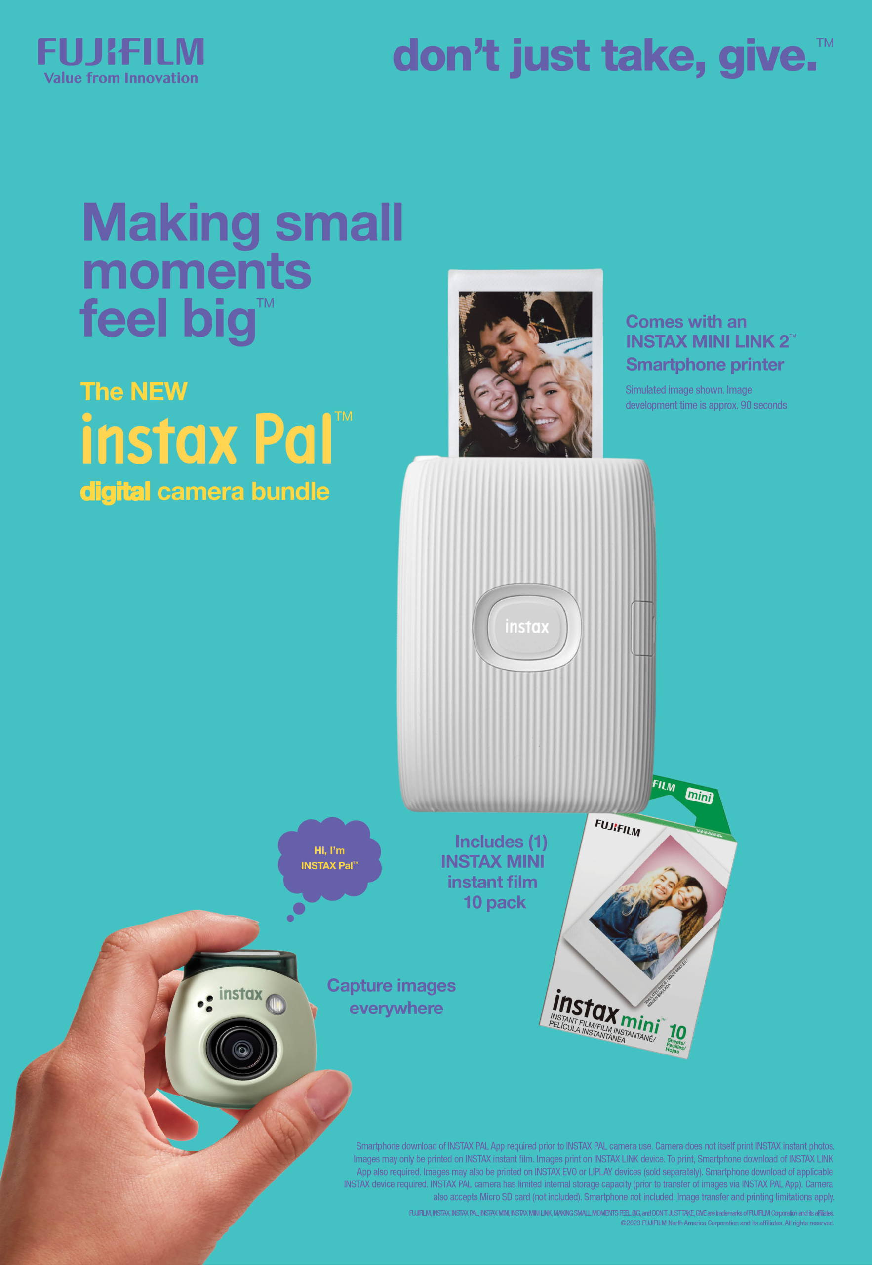 Fujifilm INSTAX Mini Link 2 Smartphone Printer Bundle with Film (10-pack),  Clay White